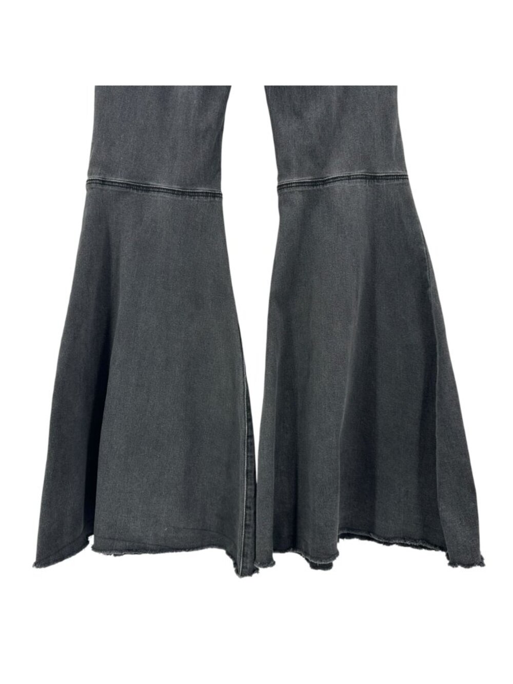 Free People Womens 29 Jeans We The Free Float On Flare Distressed Black Raw Hem - Picture 6 of 14